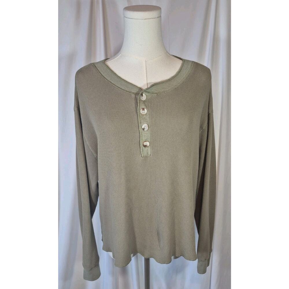 Natural Life Cotton Green Long Sleeve Thermal Top Small - Picture 2 of 8